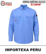 Camisa Ignífuga Celeste Absolute Fire Antiestática 8.2 cal/cm² CAT 2