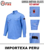 Camisa Ignífuga Celeste Absolute Fire Antiestática 8.2 cal/cm² CAT 2 - Imagen 2
