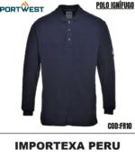 Polo Ignífugo FR10 Portwest Resistente a la Llama Azul Marino