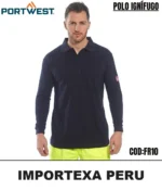 Polo Ignífugo FR10 Portwest Resistente a la Llama Azul Marino - Imagen 2