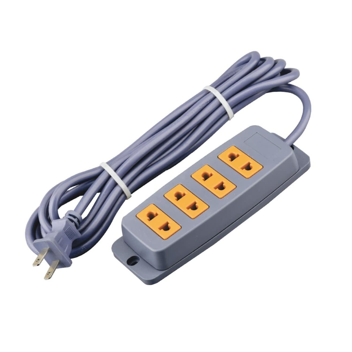 046391-10791 Extensión eléctrica 3 m 4 Tomas Gris Home Light Gris - Imagen 1