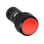 Pulsador no luminoso rasante rojo 22mm 1NC plástico negro integrado - Imagen 2