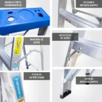 ESCALERA ALUMINIO TIJERA SIMPLE ACCESO 8 PASOS 113KG 2.44m ATS113-8I AMERICAN BULL - Imagen 5