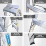 ESCALERA ALUMINIO TIJERA DOBLE ACCESO 4 PASOS 150KG 1.22m ATD150-4IA AMERICAN BULL - Imagen 5