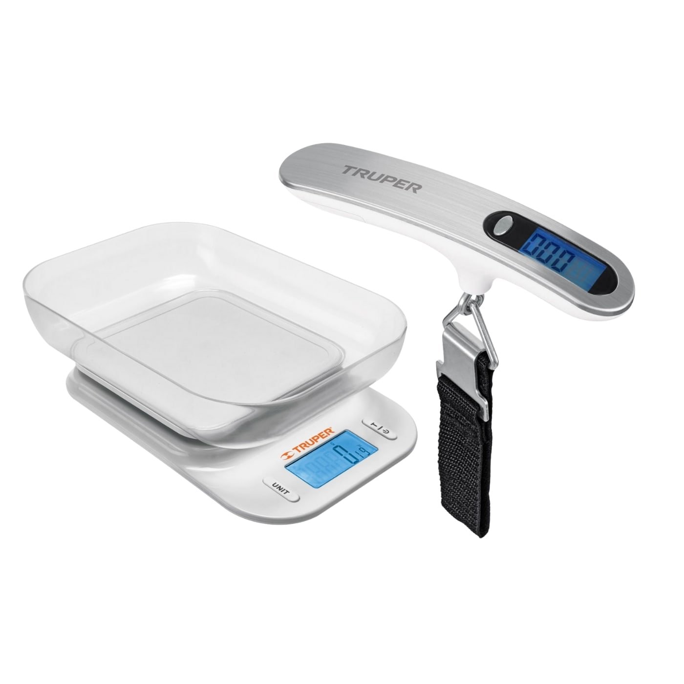 102421-1007879113 Balanza Digital para cocina 5gk + Balanza para equipaje 50K Truper - Imagen 1