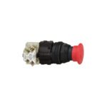 Pulsador de emergencia tipo hongo rojo desenclavamiento p/giro 30mm 1NA+1NC NEMA