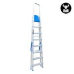 ESCALERA ALUMINIO TIPO BANQUETA 8 PASOS 150KG 1.72m AB150-8IA AMERICAN BULL - Imagen 2