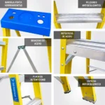 ESCALERA FIBRA SIMPLE ACCESO 8 PASOS 113KG 2.44m FTS113-8I AMERICAN BULL - Imagen 5