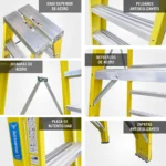 ESCALERA FIBRA TIJERA DOBLE ACCESO 10 PASOS 150KG 3.05m FTD150-10IA AMERICAN BULL - Imagen 5