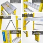 ESCALERA FIBRA TIJERA DOBLE ACCESO 14 PASOS 150KG 4.27m FTD150-14IA AMERICAN BULL - Imagen 5