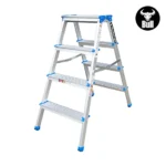 ESCALERA ALUMINIO TIPO BANQUETA DOBLE 4 PASOS 150KG 0.88m ABD150-4IA AMERICAN BULL - Imagen 4