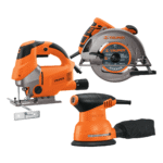 Combo sierra circular 1500w + caladora 750w + lijadora orbital 5" 260w Truper