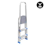 ESCALERA ALUMINIO TIPO BANQUETA ECONOMIC 3 PASOS 150KG 0.62m EAB150-3IA AMERICAN BULL - Imagen 2