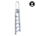 ESCALERA ALUMINIO TIPO BANQUETA ECONOMIC 5 PASOS 150KG 1.06m EAB150-5IA AMERICAN BULL - Imagen 2