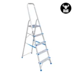 ESCALERA ALUMINIO TIPO BANQUETA ECONOMIC 5 PASOS 150KG 1.06m EAB150-5IA AMERICAN BULL - Imagen 3