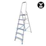 ESCALERA ALUMINIO TIPO BANQUETA ECONOMIC 6 PASOS 150KG 1.28m EAB150-6IA AMERICAN BULL - Imagen 4