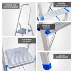 ESCALERA ALUMINIO TIPO BANQUETA ECONOMIC 6 PASOS 150KG 1.28m EAB150-6IA AMERICAN BULL - Imagen 5
