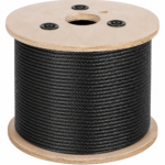 CABLE DE ACERO NEGRO TIPO BOA A/A DE 1/4" 6x19