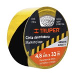 Rollo de 33 m de cinta de seguridad amarilla / negro, truper - Imagen 2