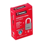 Candado de hierro 63 mm gancho corto en caja, HERMEX 43801