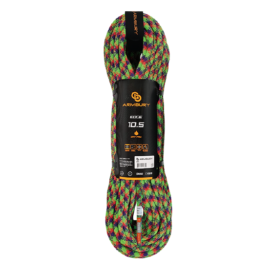CUERDA DINÁMICA 10.5MM ROJO-MORADO-VERDE NEON (PRESENTACIÓN MÁX 200MTS) 9.1 kN CE-EN 892 EDGE 10.5 - 4111739 ARMBURY