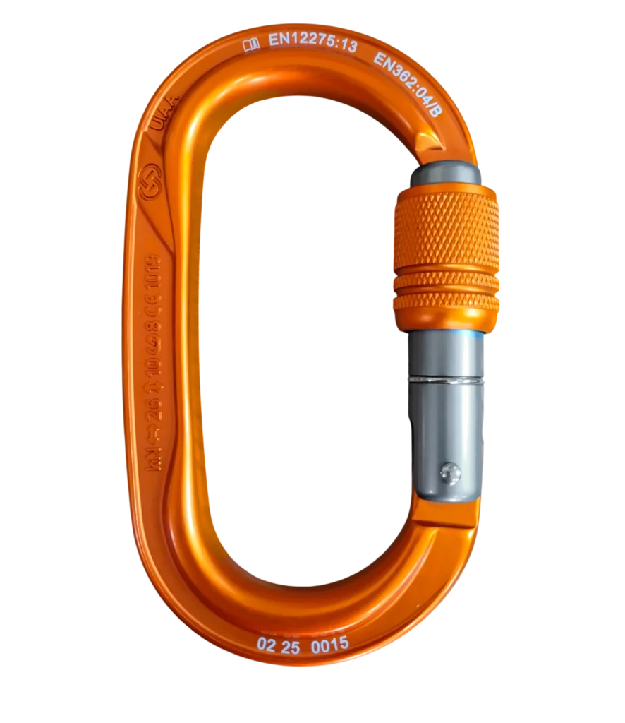MOSQUETÓN ERGONÓMICO OVAL ALUMINIO NARANJA SEGURO CON ROSCA 31 kNCE-EN 12275-EN 362 OASIS OVAL SCREW - 4131414 ARMBURY