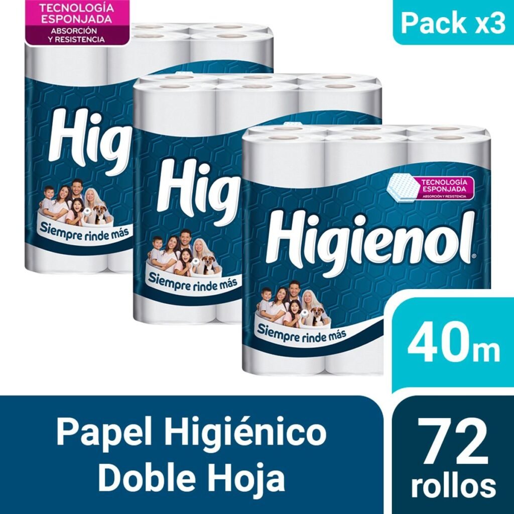 Pack 03 Papel Higiénico Higienol Tecnología Panal 24 un 40 mts