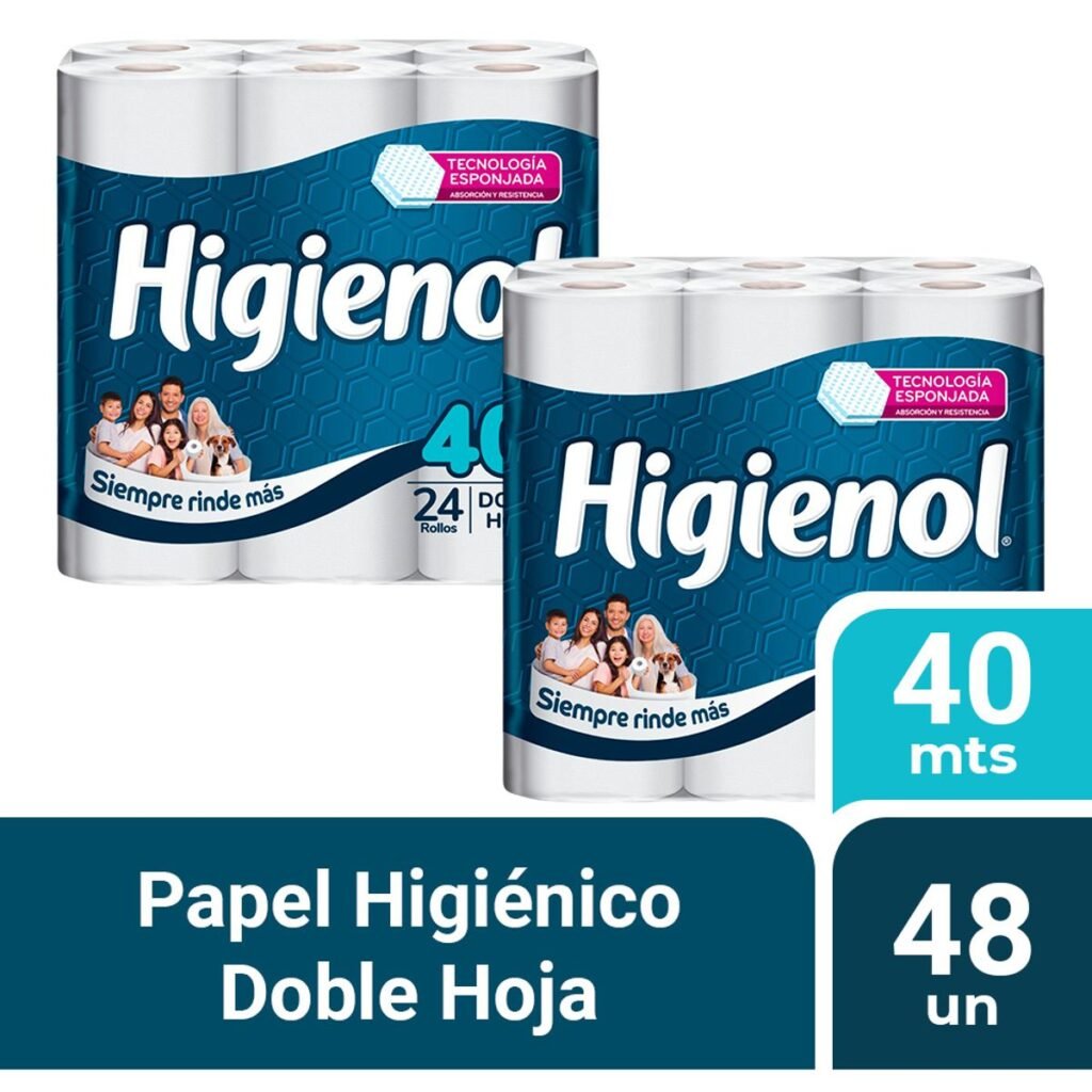 Pack 02 Papel Higiénico Higienol Tecnología Panal 24 un 40 mts