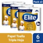 Pack 03 Papel Toalla Elite Triple Absorción 2 un