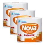 Pack 03 Papel Toalla Nova Gigante Doble Hoja 1 un 70 mts - Imagen 2