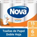 Papel Toalla Nova Clásico 6 un 15 mt