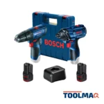 Taladro Percutor GSB 120-LI 3/8" + Atornillador de Impacto GDR 120-LI 1/4" Hex 12V + 2 Bat y Carg Bosch 0601.9G8.1E3-000