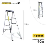 ALUMINIO ESCALERA TIJERA SIMPLE 1.22m GATS4-III GORILLAZ 90KG