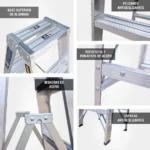 ALUMINIO ESCALERA TIJERA DOBLE 2.44m GATD8-II GORILLAZ 102KG - Imagen 5