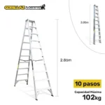 ALUMINIO ESCALERA TIJERA DOBLE 3.05m GATD10-II GORILLAZ 102KG