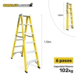 FIBRA ESCALERA TIJERA DOBLE 1.83m GFTD6-II GORILLAZ 102KG