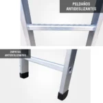 ALUMINIO ESCALERA DE APOYO 2.85m GAA10-IA GORILLAZ 150KG - Imagen 4