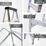 ALUMINIO ESCALERA TIJERA SIMPLE 3.05m GATS10-IA GORILLAZ 136KG - Imagen 5