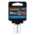 Dado de 14 mm, 6 puntas, cuadro 1/4", Truper 100967