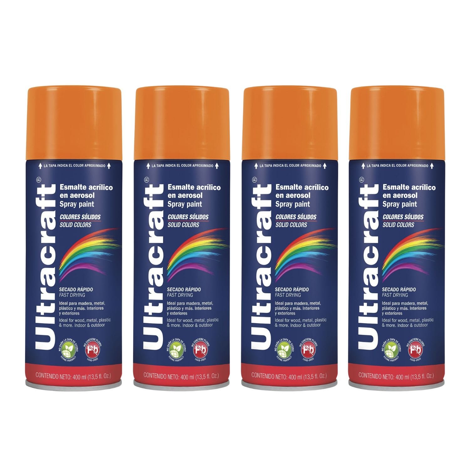 40040-4-pa-ca-u9512 Pintura Spray Color Amarillo x4 Unidades Ultracraft - Imagen 1