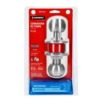 Cerradura tipo esfera para recámara, cromo mate, HERMEX 43464