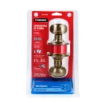 Cerradura tipo oval para recámara, latón antiguo, HERMEX 43455