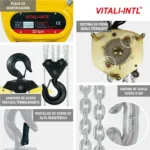 TECLE MANUAL 20T YAL2000 3mtsCARGA 9x27mm(8) G100 - 3mtsMANDO 5x25x18mm(4) VITALINTL - Imagen 7