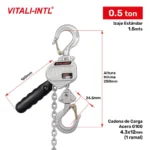 TECLE RACHET 0.5T YAL050MINI "A" 1.5mtsCARGA 4.3x12mm(1) G100 VITALINTL