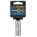 Dado largo de 14 mm, 6 puntas, cuadro 1/4", Truper 13208
