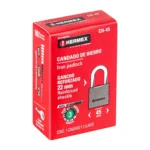 Candado de hierro 45 mm gancho corto en caja, HERMEX 43316