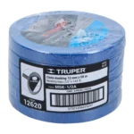Cinta masking tape azul de 1/2" x 50 m para pintor, Truper 12620