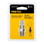 Conector rápido de acero, macho, cuerda 1/4" NPT, PRETUL 27023