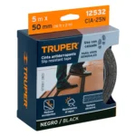 Rollo de 5 m de cinta antiderrapante negra 50mm con abrasivo 12532