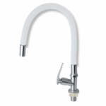 Caño Llave de lavadero mueble p/ganso flex blanco